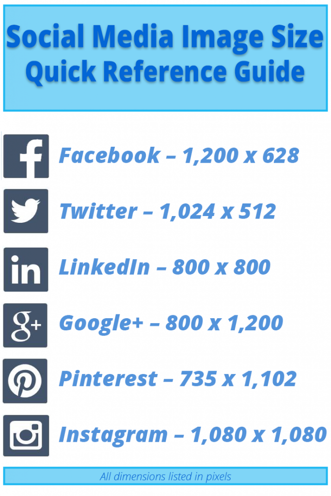 Social Media Image Size Quick Reference Guide